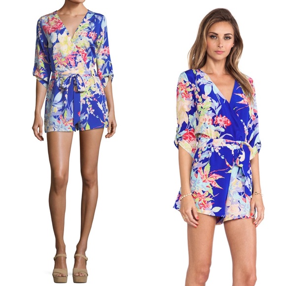 Yumi Kim Pants - Yumi Kim Romper in Blue Zean Floral